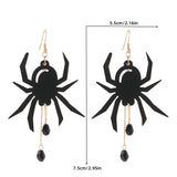 Halloween Acrylic Black Spider Drop Earrings