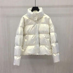 Shiny Patent Leather Stand-up Collar Short Thickened Jacket