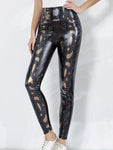 High-Waist Snake Print Leather Leggings – Slim Fit for a Sculpted Look