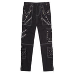 Men's Gothic Rock & Roll Show Pants – Slim Fit Metal Splice Cargo Design