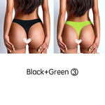 Mid-Rise Solid Cotton G-String Thong Panties – Spandex & Nylon Blend