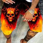 Men's 3D Printed Skull Shorts