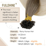 Full Shine U Tip Fusion Hair Extensions - Pre-Bonded Brazilian Human Hair