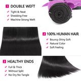 Straight Peruvian Remy Human Hair Weave Bundles - 100% Natural Black Extensions