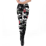 Gothic Print High-Waisted Fitness Leggings – Perfect for Workouts