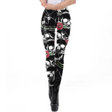 Gothic Print High-Waisted Fitness Leggings – Perfect for Workouts