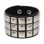 Multilayered Gothic Heavy Metal Leather Bracelet - Perfect for Rock and Metal Fans