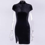Goth Chinese Style Skinny Mini Dress - Alt Style Clothing