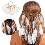 Boho Peacock Feather Adjustable Headdress - Women's Novelty Hair Band