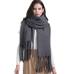 Thick Cashmere Pashmina Scarf with Tassels - Warm & Soft Shawl Wrap