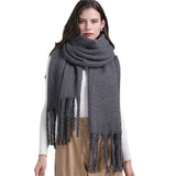 Thick Cashmere Pashmina Scarf with Tassels - Warm & Soft Shawl Wrap