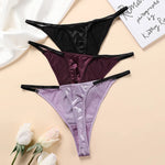 Solid Satin Silk Panties Strings - Low Rise Comfort