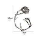 Gothic Spider Web Claw Zircon Ear Clip Earring – Elegant Punk Style