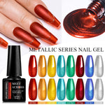 7ml Red Metallic Color Gel Nail Polish - Red, Gold, Silver Semi-Permanent Soak Off UV Gel Varnish