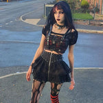 Gothic Vintage High Wasit Skirt Women's Zipper In Front - Alt Style Clothing
