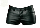Solid Color PU Casual Shorts - Alt Style Clothing