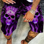 Men's 3D Printed Skull Shorts