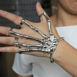 Punk Skeleton Hand Five Finger Ring - Versatile Rock Style Accessory