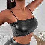 Bigsweety Clubwear Patent Leather Sleeveless Tank Top