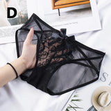 Lace Hollow Out Underpants - Low Waist Thin Mesh Elegance