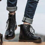 Edgy Handmade Thick-Soled Genuine Leather Boots for Alternative Men