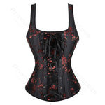 Corset with Straps Overbust Zipper Gothic Steampunk Bustier - Alt Style Clothing