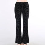 Retro Gothic High-Waist Flared Pants – Victorian Elegance Meets Modern Gothic Aesthetic