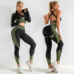 2/3PCS Seamless Women Yoga Set Workout Sportswear Gym Clothing