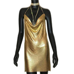 AKYZO Sexy Gold Sequined Patchwork Mini Dress - Alt Style Clothing