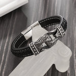 Classic Hand-Woven Leather Bracelet - Nordic Amulet Design