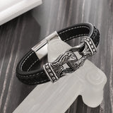 Classic Hand-Woven Leather Bracelet - Nordic Amulet Design