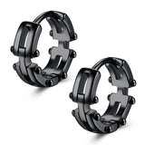 Punk Rock Skull Stainless Steel Hoop Earrings