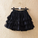 Elastic Gothic Lace Skirt Mesh Detail - Alt Style Clothing
