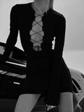 Sexy Bandage Black Mini Dress - Alt Style Clothing