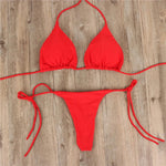 Solid Mirco Bikini Set G-String Thong Brazlian  - Alt Style Clothing