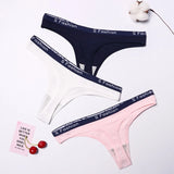 Women's Cotton Thongs Comfortable Letter G-string