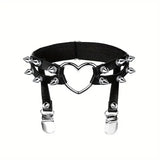 Punk Spike Garter Rock Rivet Elastic Leather Suspender