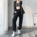 High-Waist Baggy Jogging Sweatpants - Quick-Dry Casual Sports Pants