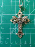 Large Moth Cross Necklace Pendant Victorian Vintage Gothic Style - Alt Style Clothing