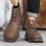 Fur-Lined Leather Combat Boots - Lace-Up for Ultimate Comfort and Protection