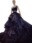 Gothic Prom Corset Tiered Ruffles Puffy Tulle lace-up Evening Dress - Alt Style Clothing