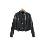 Faux Leather Moto Jacket – Edgy Short PU Leather Jacket with Loose Fit