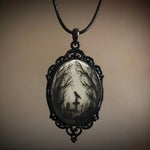 Gothic Vampire Cameo Water Drop Choker Necklace - Neo-Gothic Style