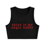 Satan Is My Sugar Daddy Print Tank Top