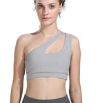 Cloud Rise One-Shoulder Yoga Bra - Quick-Dry Supportive Sports Crop Top