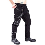 Men's Gothic Rock & Roll Show Pants – Slim Fit Metal Splice Cargo Design