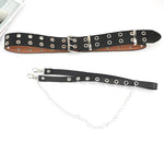 Unisex Adjustable Punk Chain Belt – Faux Leather