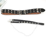 Unisex Adjustable Punk Chain Belt – Faux Leather