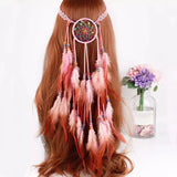 Boho Peacock Feather Adjustable Headdress - Women's Novelty Hair Band