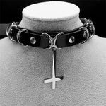 Inverted Cross Chocker Necklace